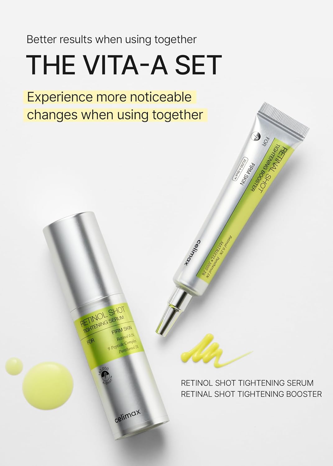 Celimax The Vita A Retinal Shot Tightening Booster | 0.1% Retinal, 3% Matryxyl, High-Strength Retinoid for Anti-Aging, Pore Minimizer, Wrinkles & Fine Lines, Firmer Skin, 15ml